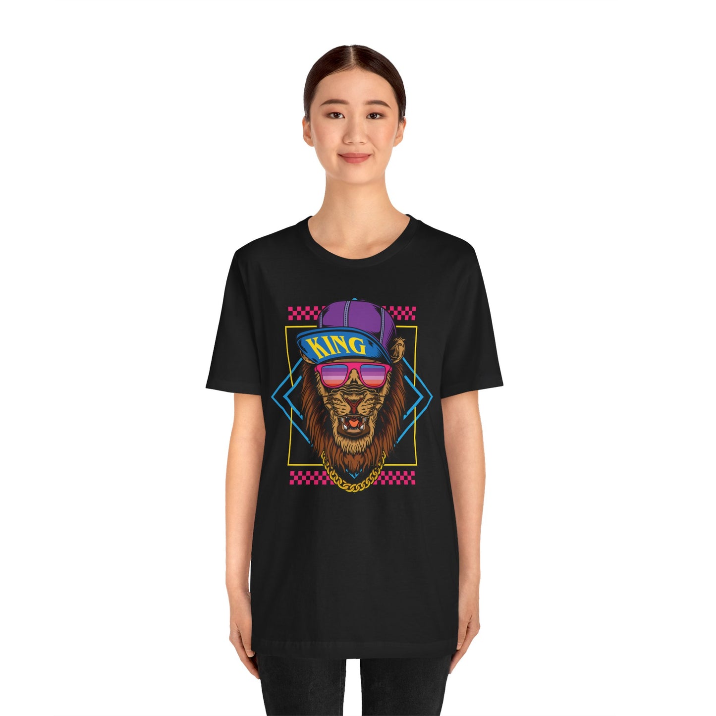 King Lion Graphic Tee, Funky T-Shirt, Hip Hop Style Shirt, Unisex Streetwear, Cool Gift for Him/Her, Casual Vibes, Summer Fashion