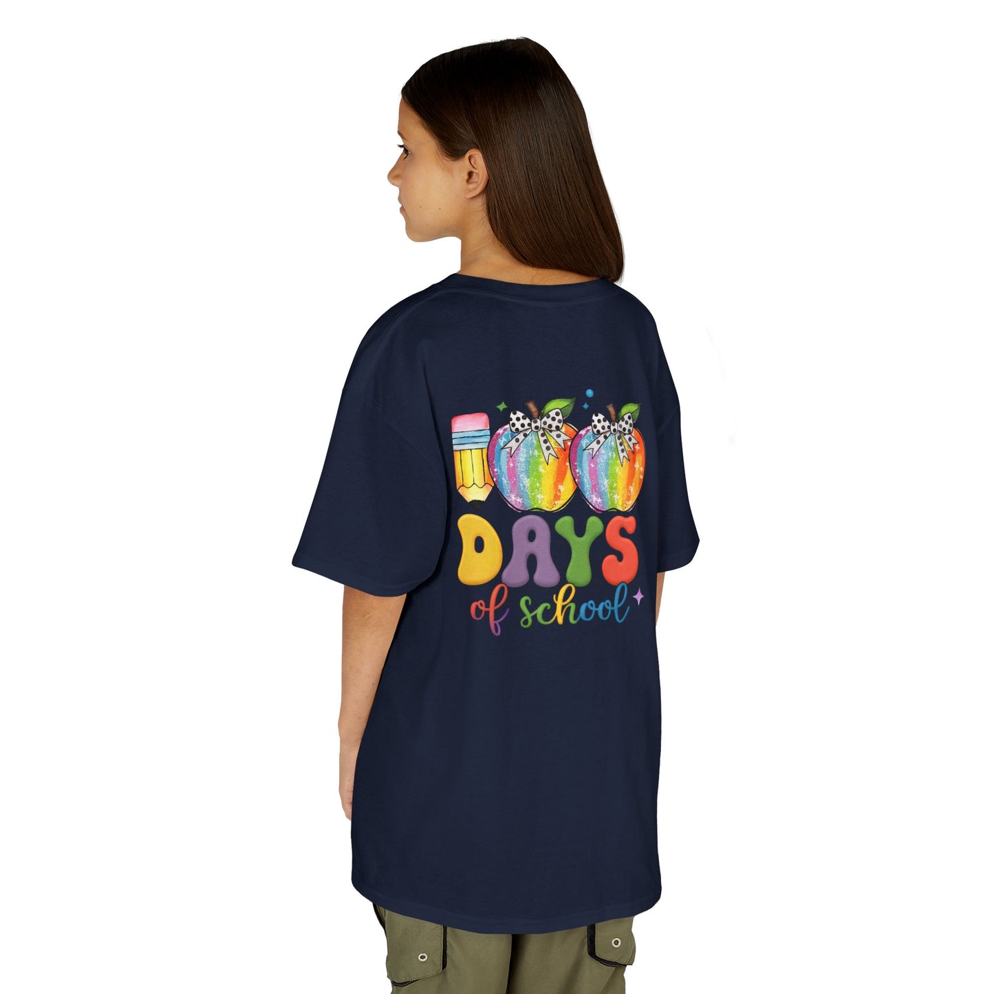 Colorful 100 Days of School Kids Tee, Fun T-Shirt, Back to School, Teacher Gift, Rainbow Design, Kid's Clothing