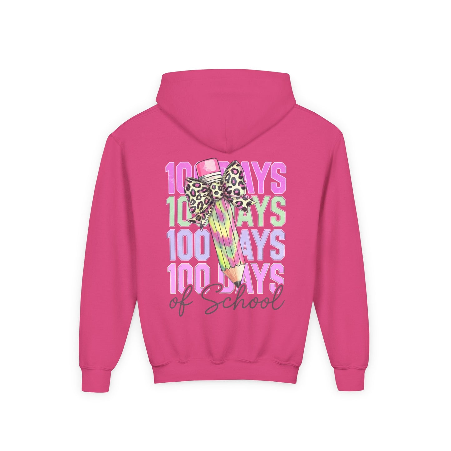 100 Days of School Youth Hoodie - Bright Fun Sweatshirt, School Celebration Gift, Kids Apparel, Learning Milestone, Back to School