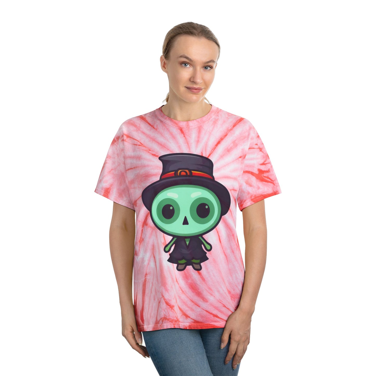 Whimsical Tie-Dye Tee with Fun Character, Perfect for Halloween, Summer Festivals, Great Gift Idea, Casual Wear, Trendy Graphic Shirt - Cozy Kawaii LLC