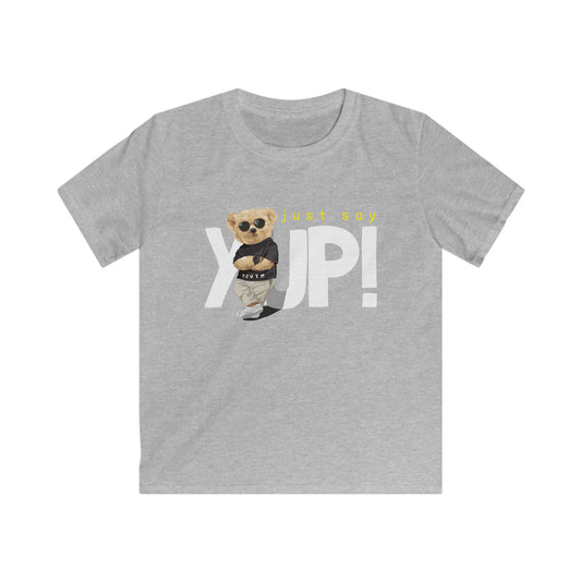 Kids Graphic Tee - Just Say YUP! Fun & Playful T-Shirt, Perfect for Birthdays, Parties, Everyday Wear, Gift for Kids Sport Grey