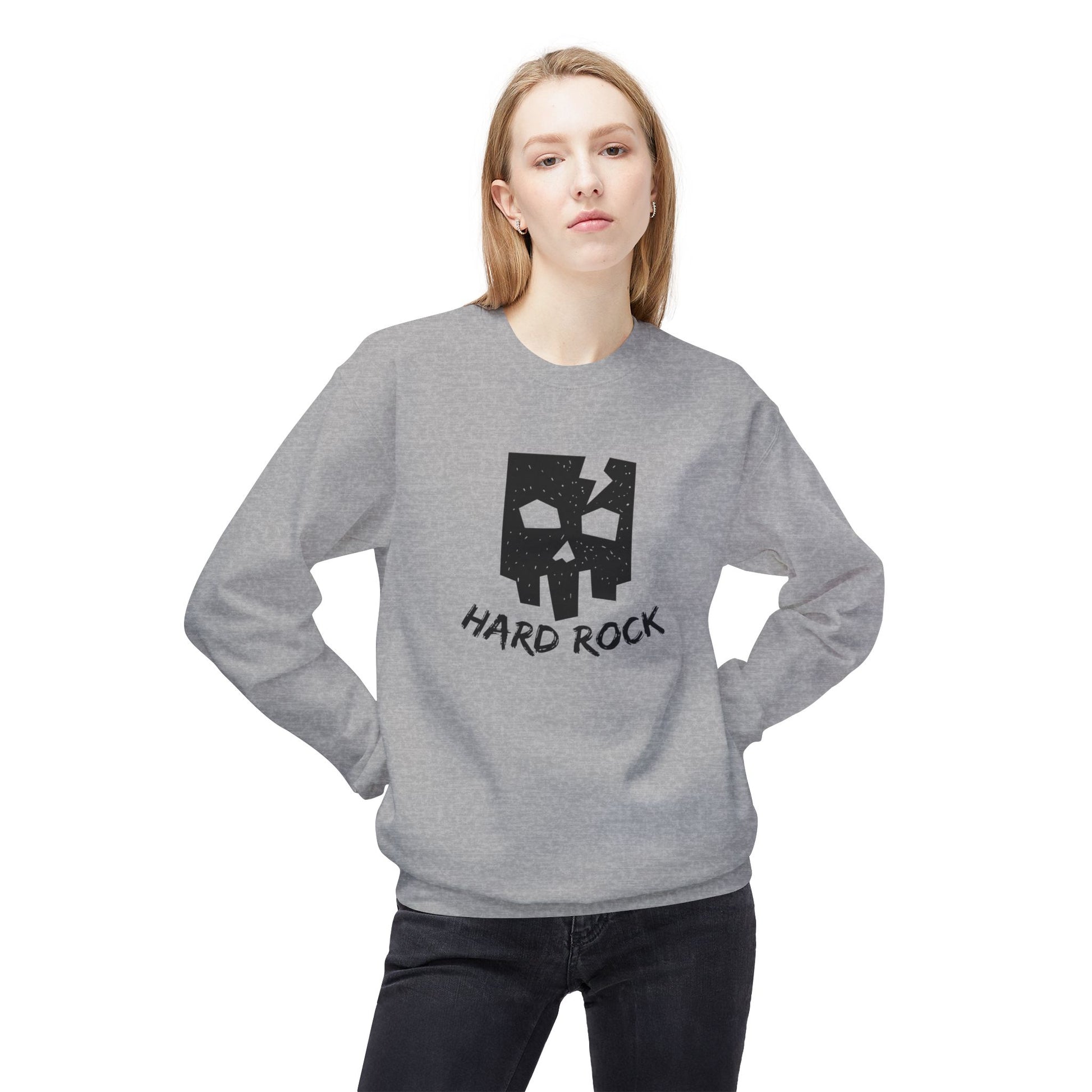 Unisex Hard Rock Sweatshirt, Cozy Music Lover Gift, Trendy Casual Wear, Perfect for Concerts, Birthday Present, Halloween Outfit