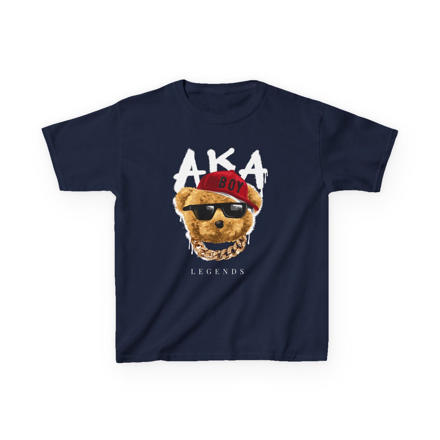 Fun Trendy Kids Tee, Cool Kid Shirt, Bear Graphic Tee, Gift for Boys, Casual Everyday Wear Navy