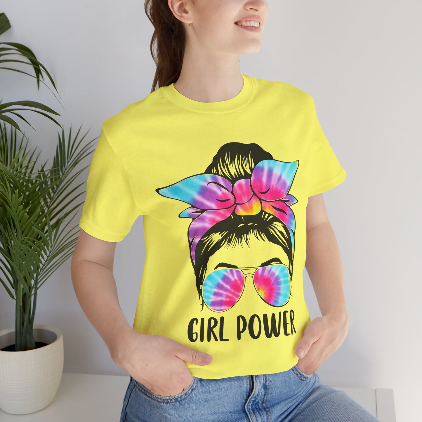 Girl Power Tie-Dye Tee, Unisex Short Sleeve Shirt, Feminist Apparel, Gift for Her, Casual Everyday Wear, Birthday Present