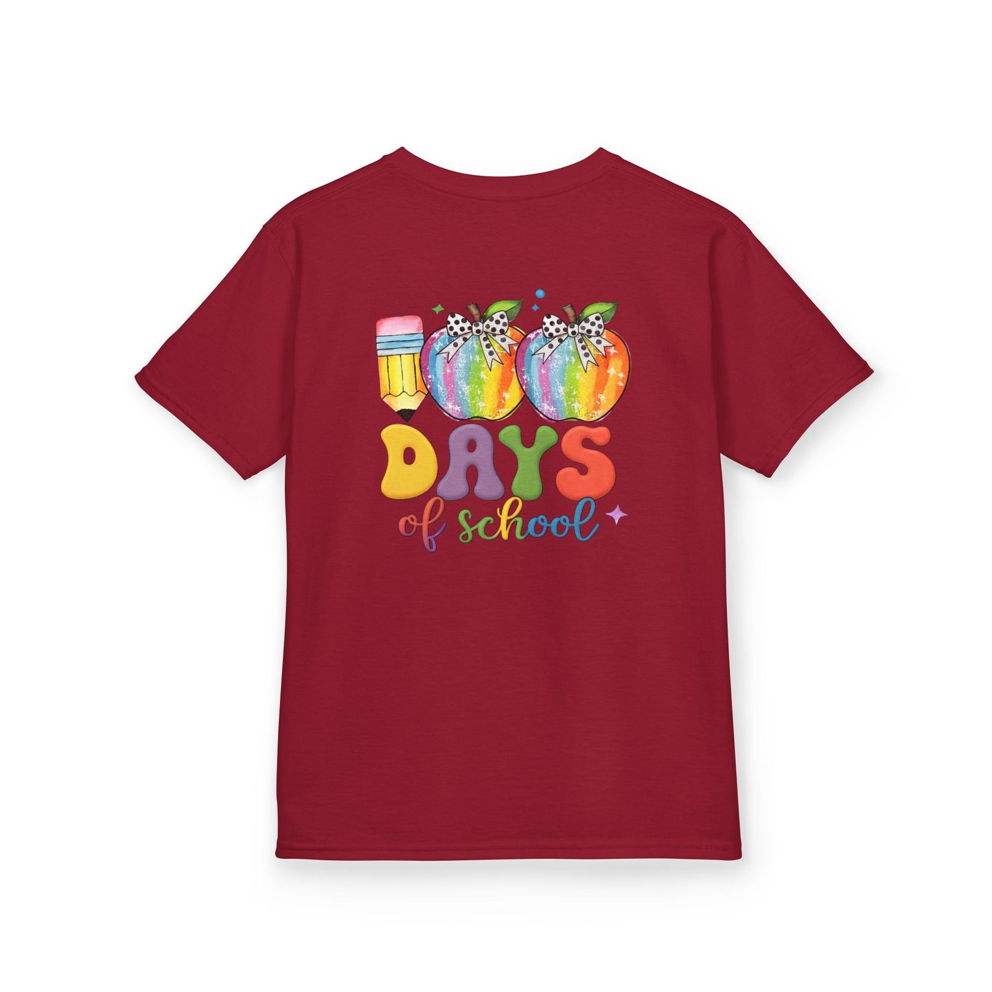 Colorful 100 Days of School Kids Tee, Fun T-Shirt, Back to School, Teacher Gift, Rainbow Design, Kid's Clothing