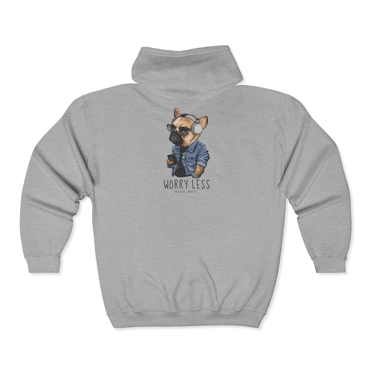 Cool Dog Worry Less Hoodie, Animal Lover Sweatshirt, Casual Style, Gift for Pet Owners, Cozy Apparel for Relaxing