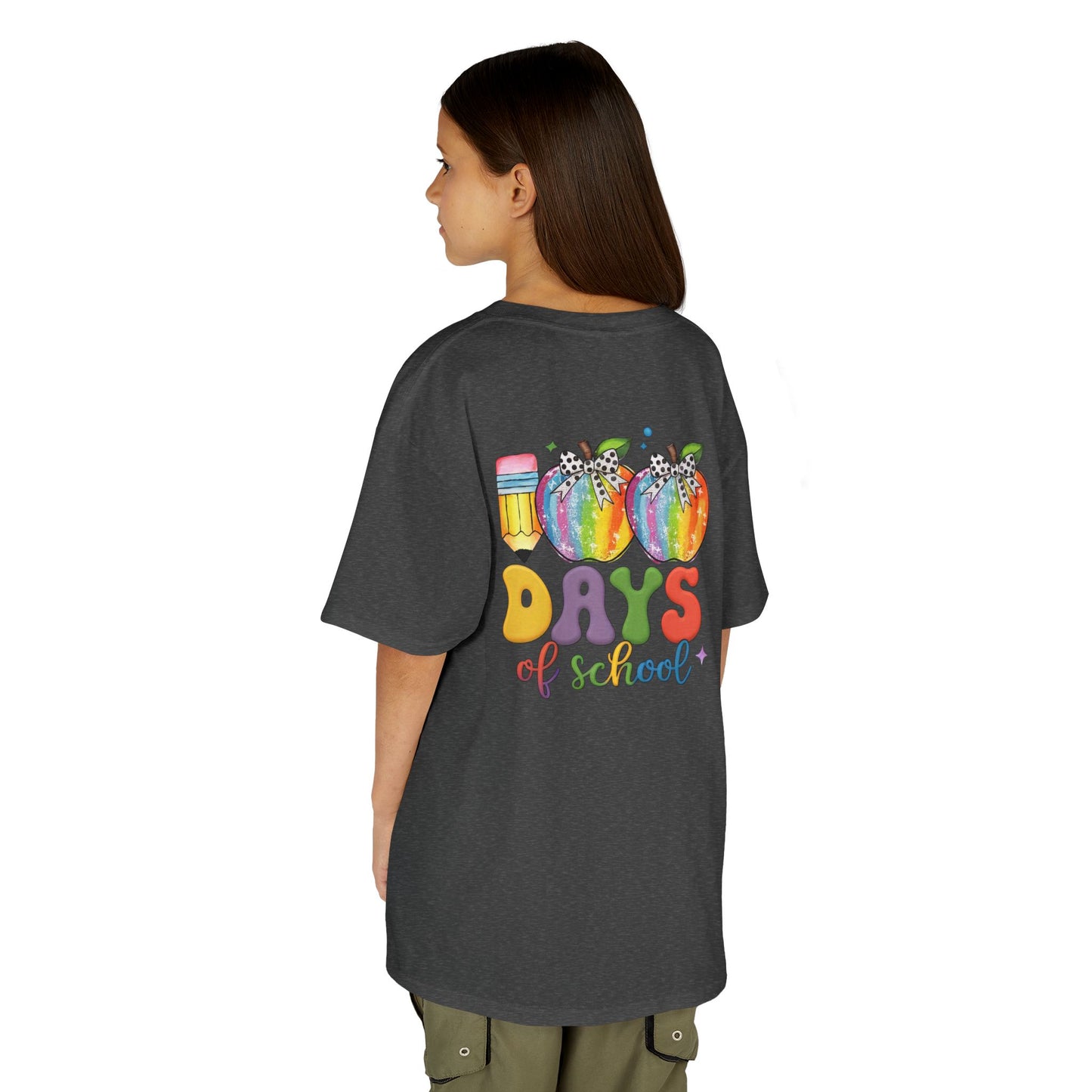 Colorful 100 Days of School Kids Tee, Fun T-Shirt, Back to School, Teacher Gift, Rainbow Design, Kid's Clothing
