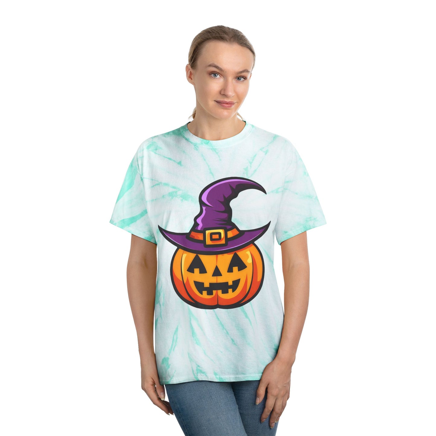 Whimsical Tie-Dye Tee, Bright Pumpkin Shirt, Halloween Apparel, Festive Clothing, Party Outfit, Gift for Fall Celebrations - Cozy Kawaii LLC