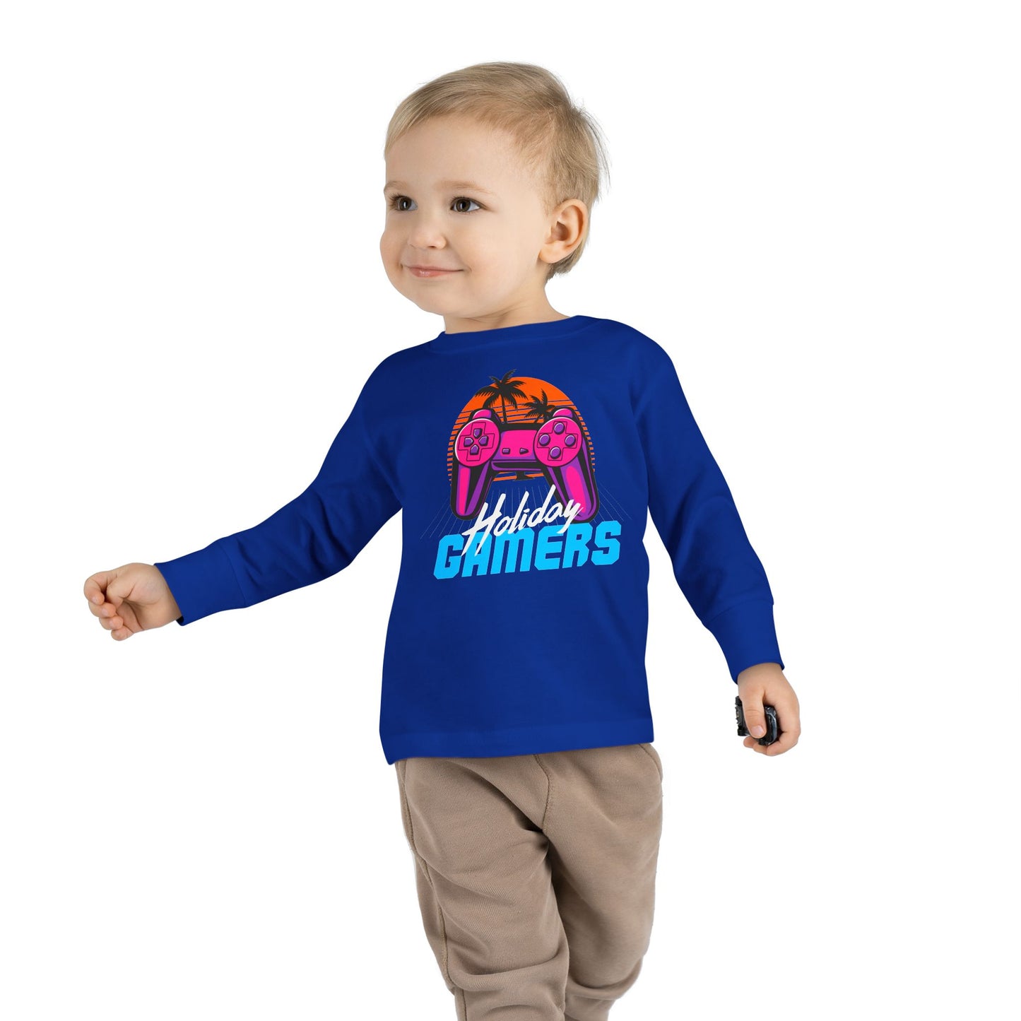 Holiday Gamers Toddler Long Sleeve Tee, Kids Gaming Shirt, Playful Toddler Apparel, Gift for Gamers, Fun Children's Top