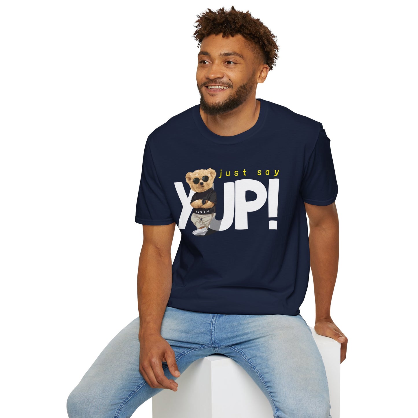 Unisex Casual Graphic Tee - Just Say YUP! Trendy T-Shirt for Everyday Wear, Gift for Friends, Fun Summer Fashion, Pop Culture Style