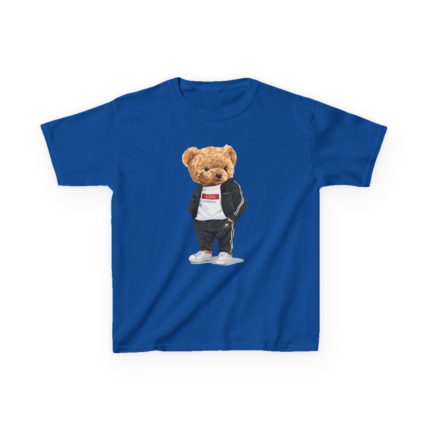 Youth Streetwear Graphic Tee - Fun Bear Design, Cool Kids T-Shirt, Summer Wear, Birthday Gift, Casual Outfit Royal