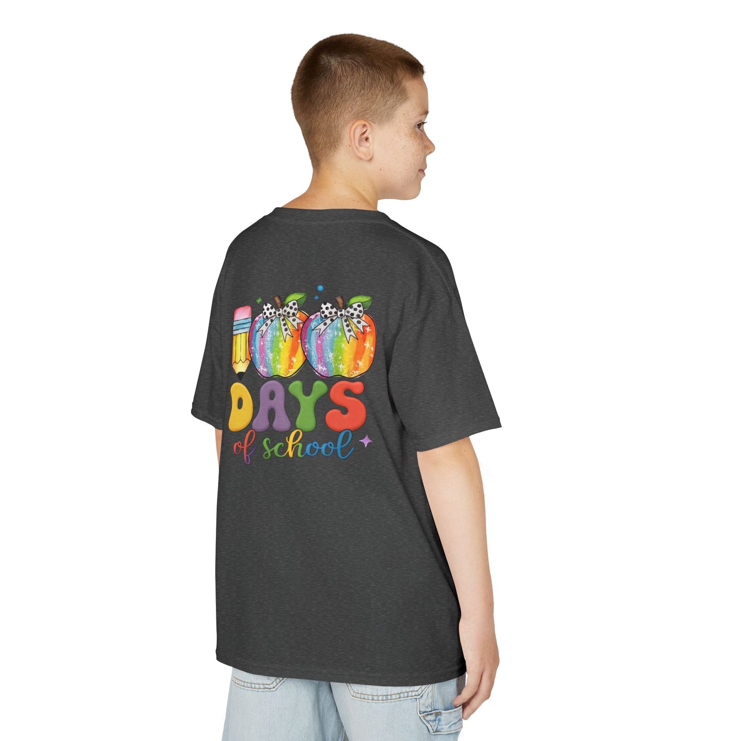 Colorful 100 Days of School Kids Tee, Fun T-Shirt, Back to School, Teacher Gift, Rainbow Design, Kid's Clothing