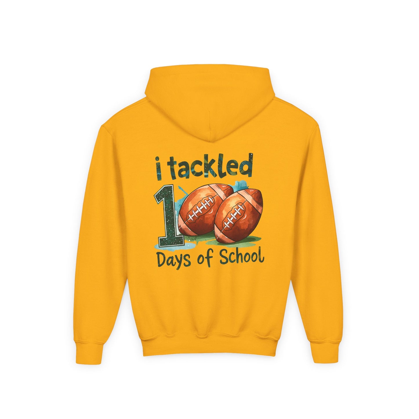 Youth Football Event Hoodie, 100 Days of School Sweatshirt, Back to School Gift, Student Motivation, Sports Lover Apparel