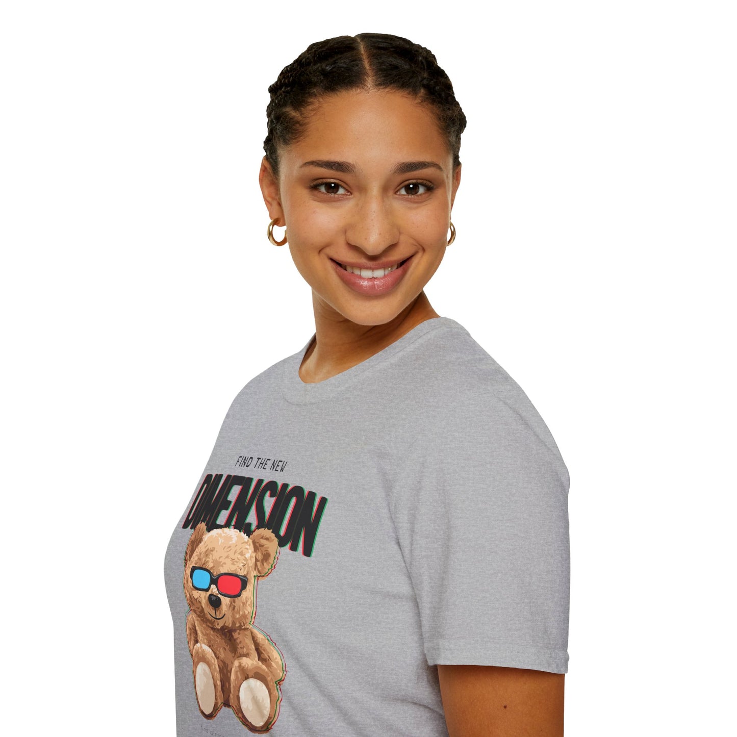 3D Teddy Bear Graphic Unisex Softstyle T-Shirt | Fun Casual Wear, Gift for Teens, Cute Outfit for Movie Night, Gift for Birthdays