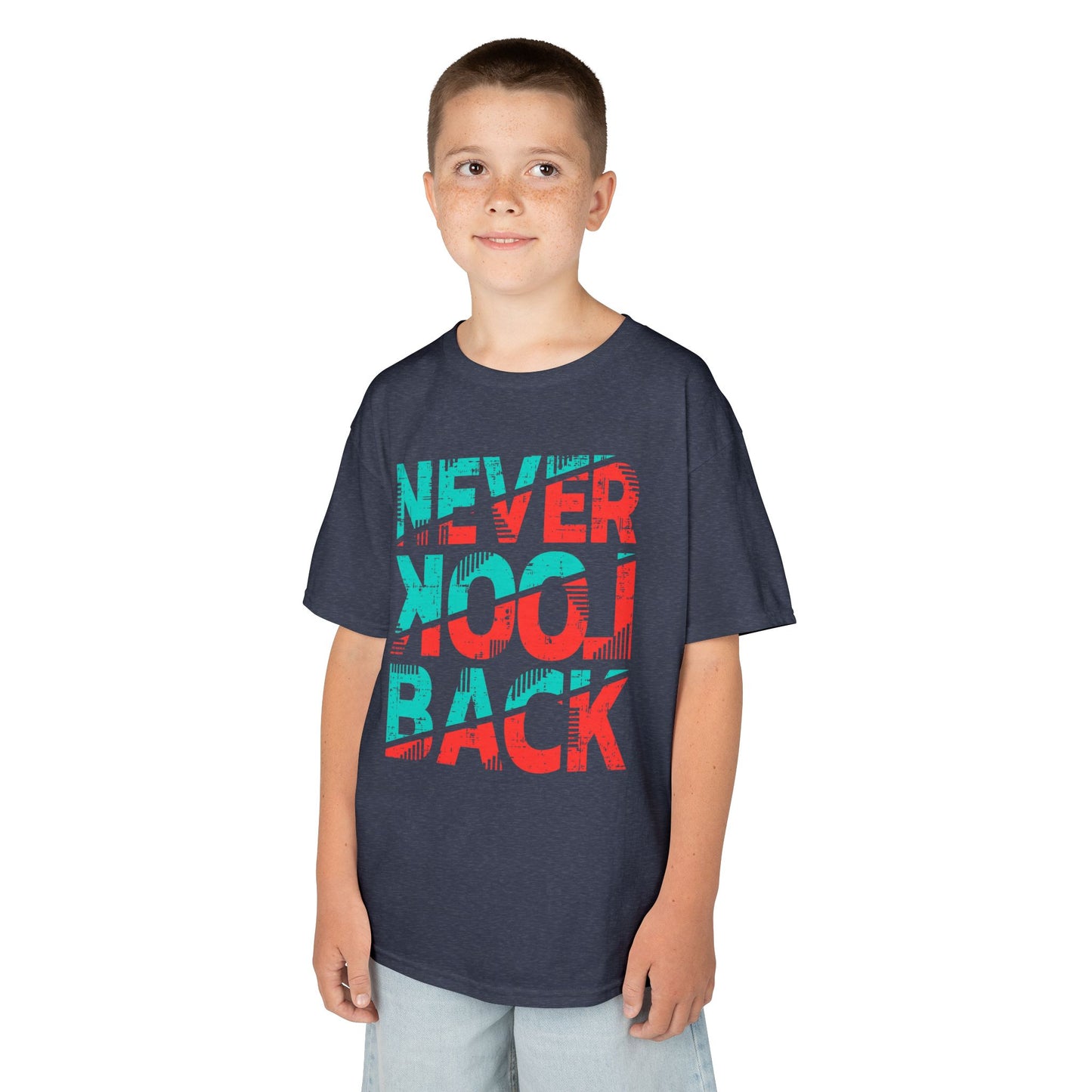 Never Look Back Kids Tee - Fun Graphic Tee, Youth Tee, Birthday Gift, Casual Wear, Motivational T-Shirt