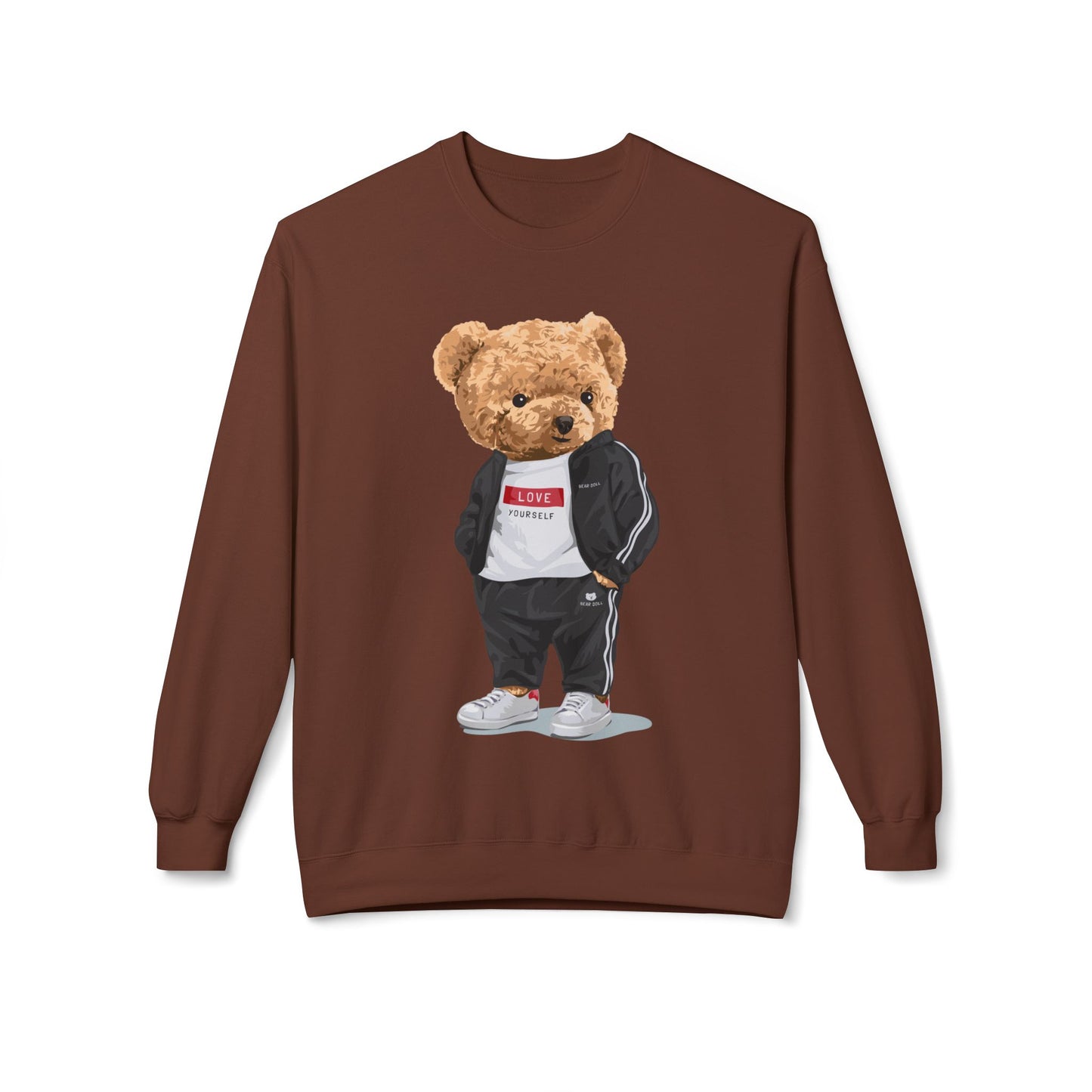 Teddy Bear Sweatshirt - Perfect for Teens, Gifts, Casual Wear, Winter Essentials, Cute Graphic Apparel Cocoa