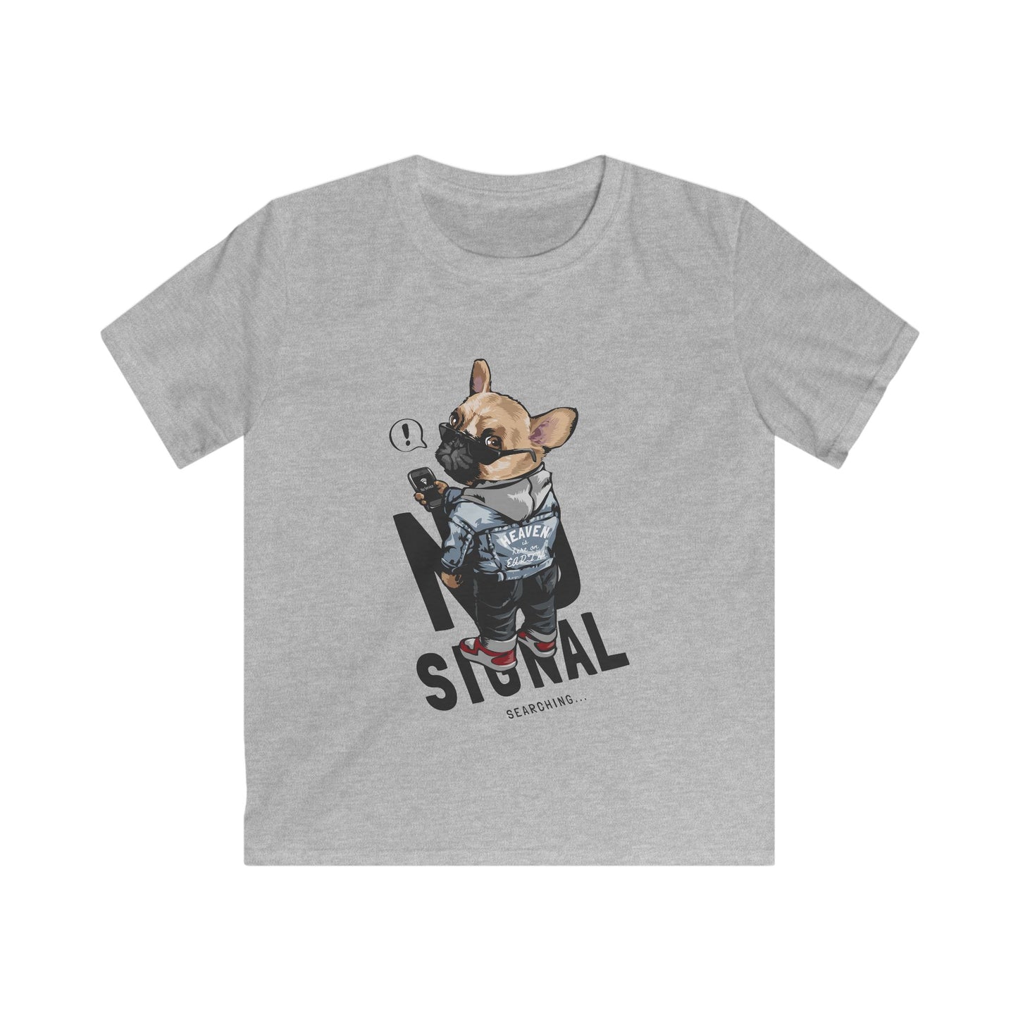 Cool Kids' Graphic Tee with Dog Design, Fun Birthday Gift, Summer Wear for Boys & Girls, Unique Casual Outfit, Cartoon Style T-Shirt Sport Grey