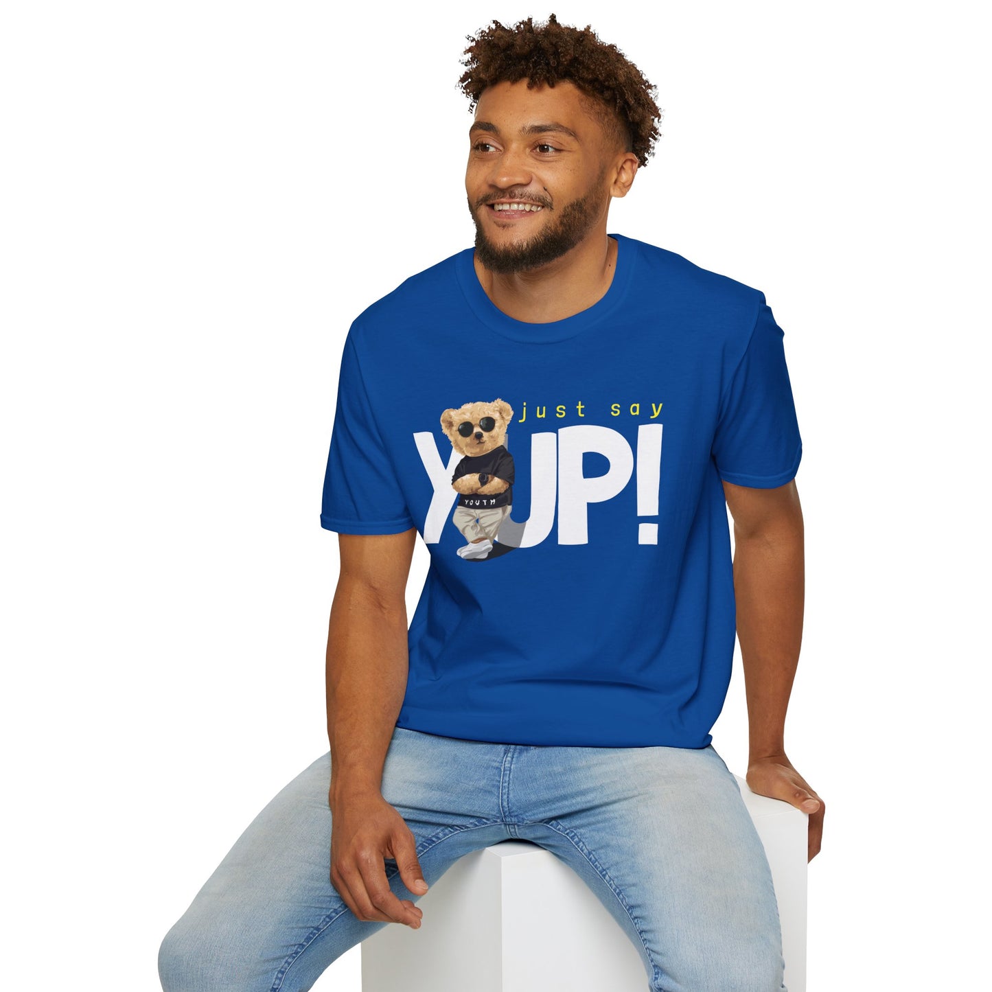 Unisex Casual Graphic Tee - Just Say YUP! Trendy T-Shirt for Everyday Wear, Gift for Friends, Fun Summer Fashion, Pop Culture Style