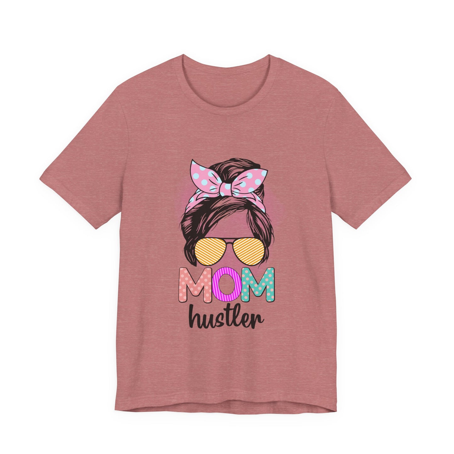Mom Hustler Graphic Tee, Trendy Shirt for Moms, Mother's Day Gift, Motivational Tee, Casual Wear Heather Mauve