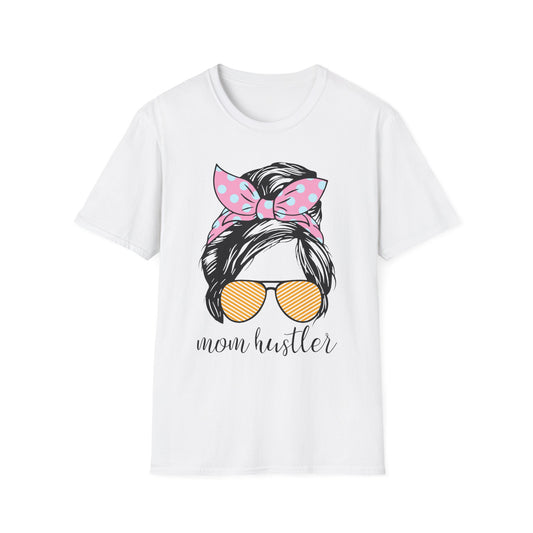 Mom Hustler T-Shirt, Cute Mom Gift, Casual Wear, Mother's Day Outfit, Gift for Moms, Everyday Style White