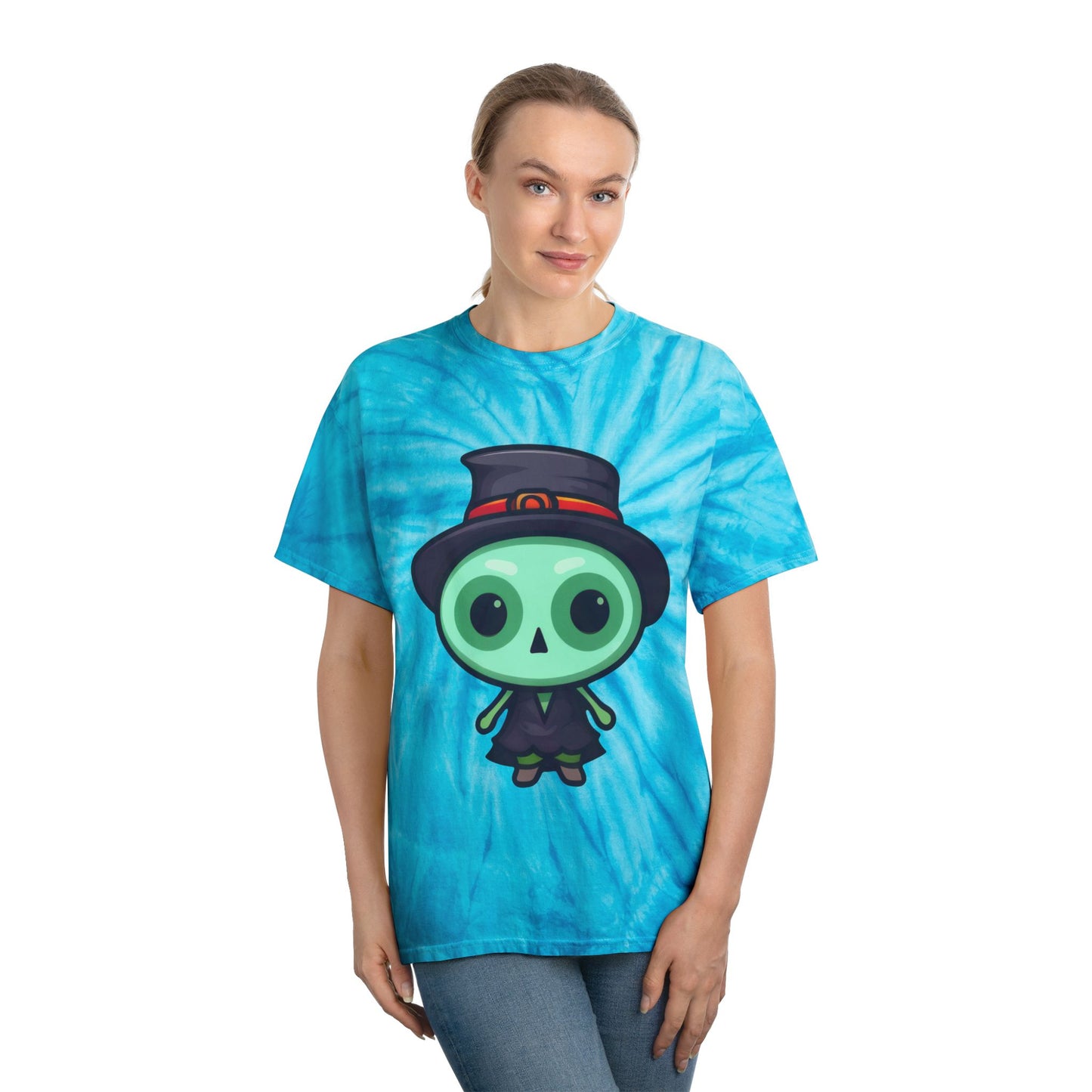 Whimsical Tie-Dye Tee with Fun Character, Perfect for Halloween, Summer Festivals, Great Gift Idea, Casual Wear, Trendy Graphic Shirt - Cozy Kawaii LLC