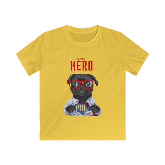 Superhero Pug Kids Tee, Cute Pet T-Shirt, Funny Dog Shirt, Gift for Dog Lovers, Birthday Outfit for Kids Daisy