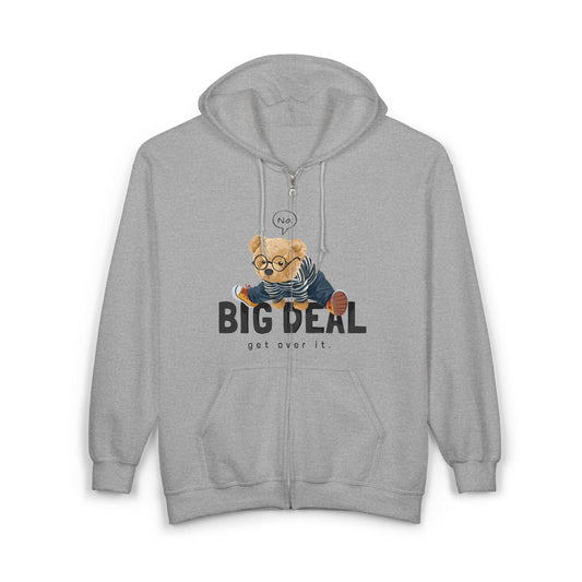 Big Deal Teddy Bear Full Zip Hoodie - Cute Sweatshirt for Kids & Adults, Perfect Gift for Birthdays, Holidays, Family Outings
