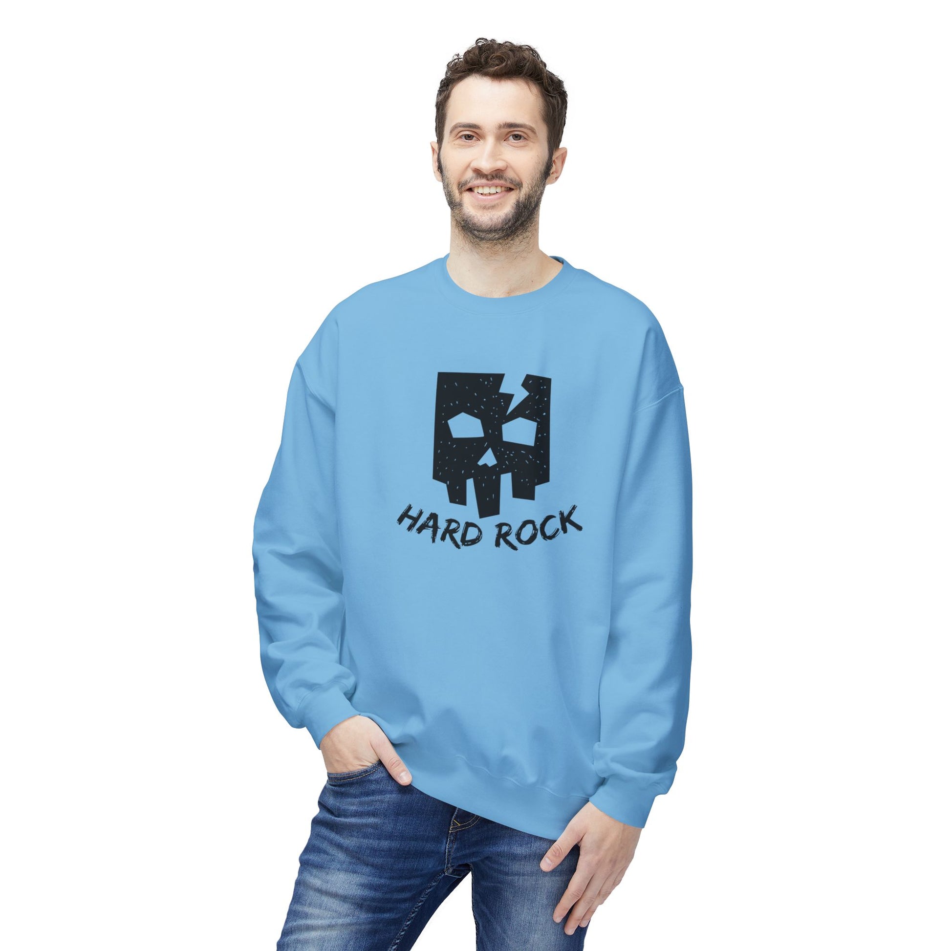 Unisex Hard Rock Sweatshirt, Cozy Music Lover Gift, Trendy Casual Wear, Perfect for Concerts, Birthday Present, Halloween Outfit