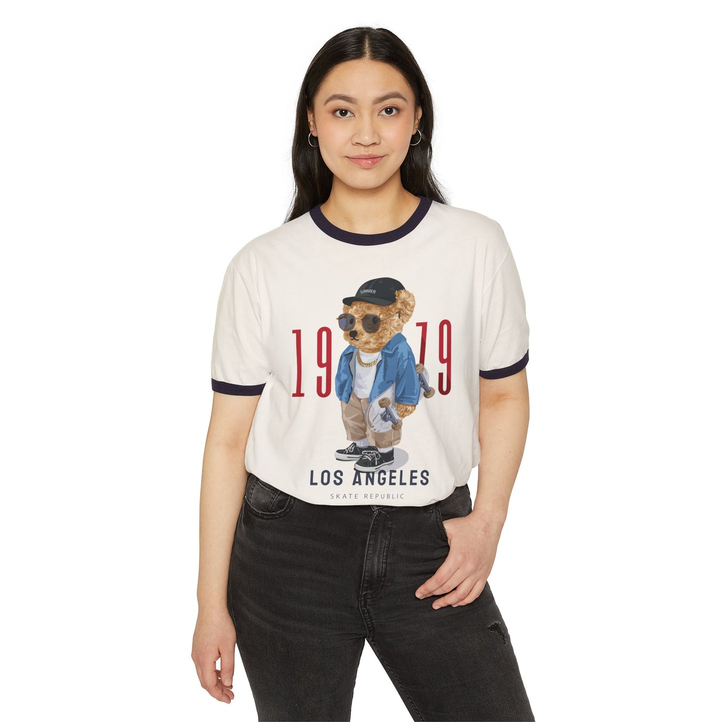 Retro Bear Graphic T-Shirt, Unisex Vintage Tee, Casual Summer Top, Birthday Gift, Streetwear Style, 1979 Los Angeles Design