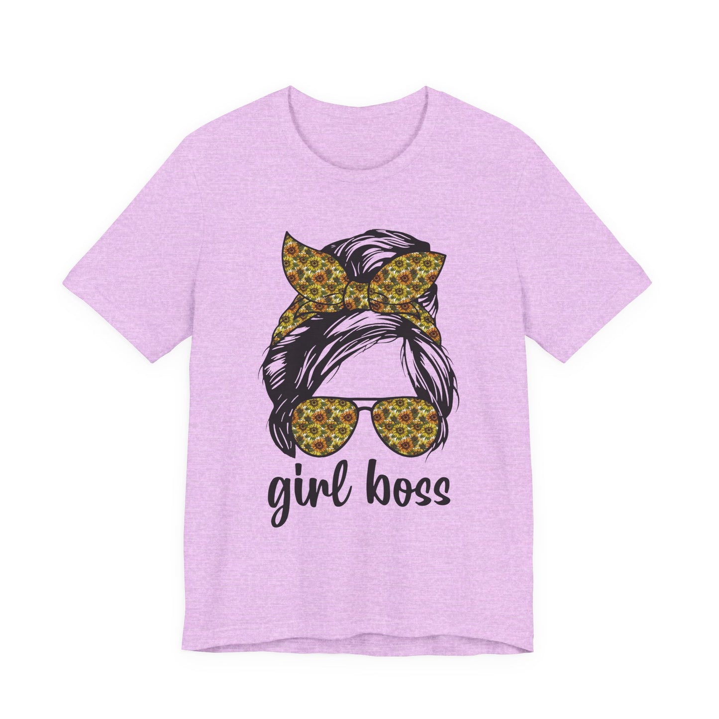 Stylish Girl Boss Tee: Empowerment Shirt for Women, Casual Outfit, Trendy Gift, Birthday Apparel, Motivational Fashion Heather Prism Lilac S