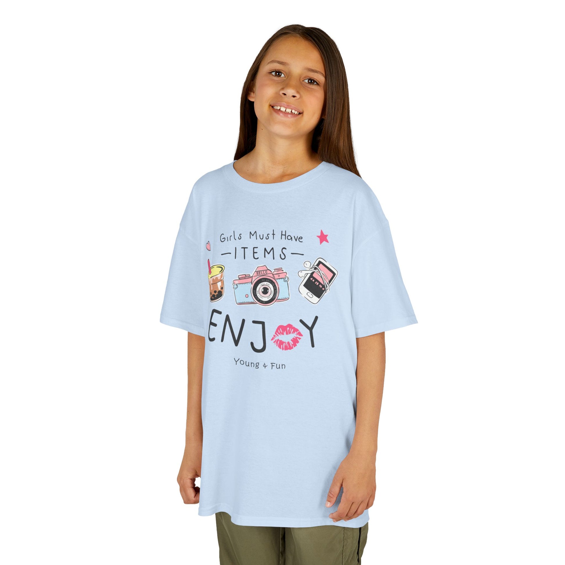 Kids Enjoy Fun Tee, Playful Kid's Shirt, Summer T-Shirt, Birthday Gift, Casual Wear, Photography Themed Tee