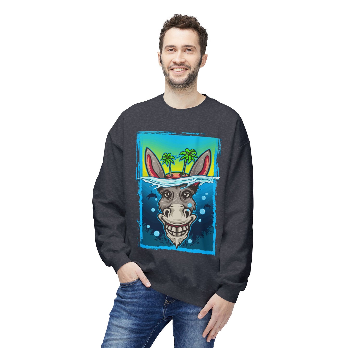 Playful Animal Graphic Crewneck Sweatshirt, Funny Sweatshirt, Unique Gift, Casual Wear, Unisex Apparel, Perfect for Parties