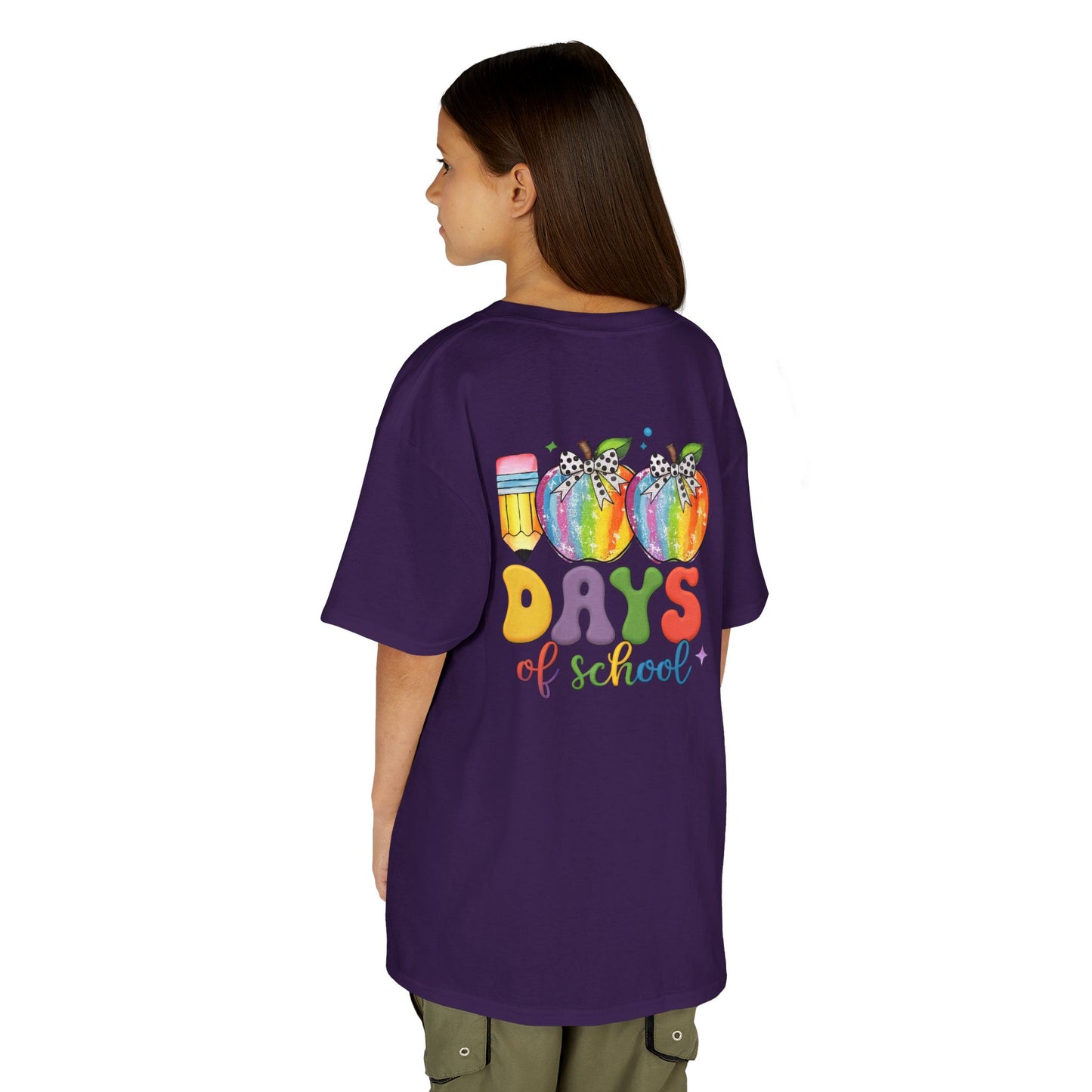 Colorful 100 Days of School Kids Tee, Fun T-Shirt, Back to School, Teacher Gift, Rainbow Design, Kid's Clothing