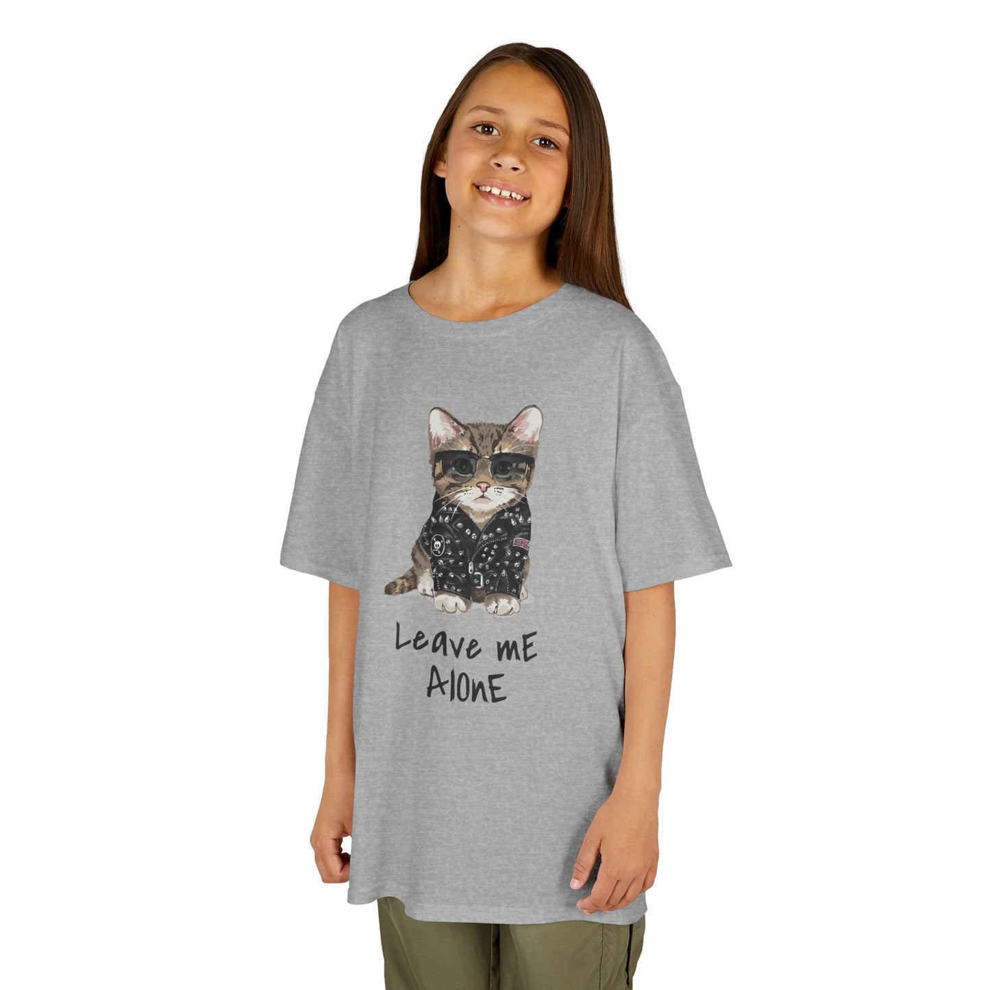 Cat Lover Kids Tee - "Leave Me Alone" Shirt, Funny Kids Apparel, Gift for Cat Lovers, Cute Cat Shirt for Kids, Animal Lover T-Shirt