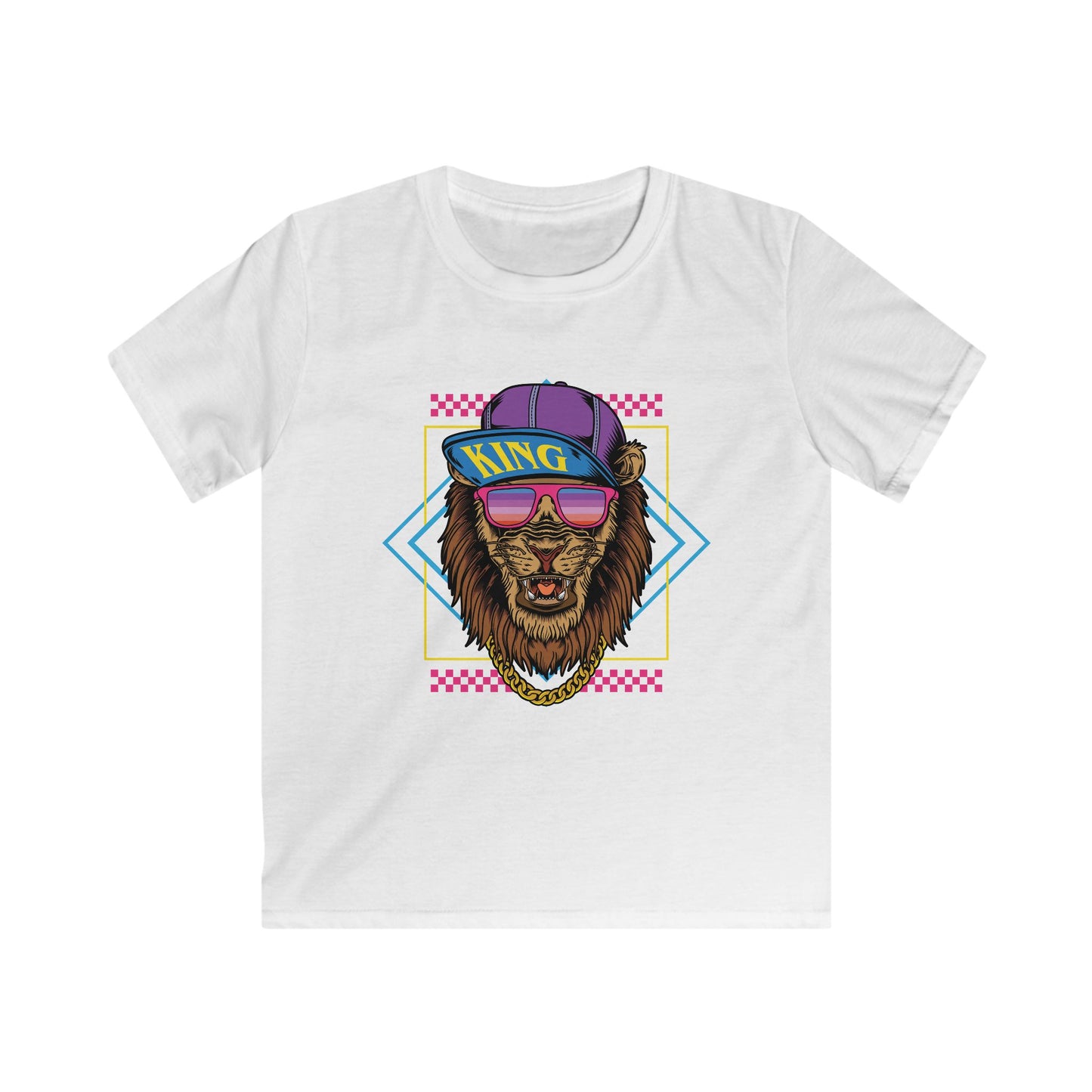 Cool Kids Lion Tee, Kids Graphic T-Shirt, Fun Summer Shirt, Birthday Gift for Boys, Trendy Kids Apparel White