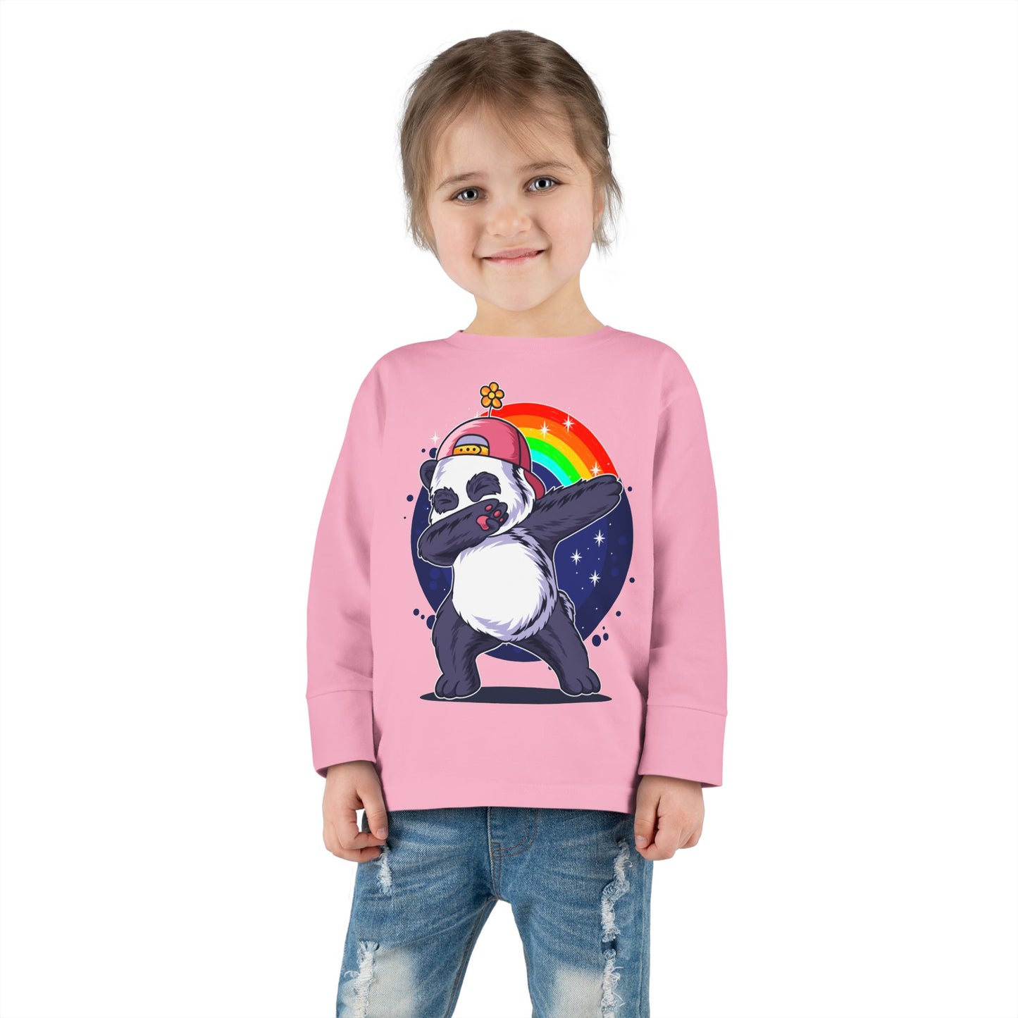 Adorable Panda Long Sleeve Tee for Toddlers - Cute, Funny, Stylish, Comfortable, Perfect for Playtime or Gifts
