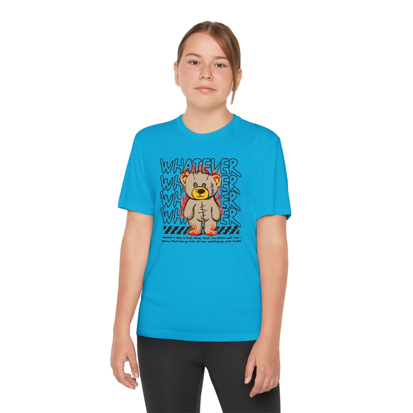 Bear Youth Graphic Tee, Motivational Tee for Kids, Fun Animal Print Shirt, Gift for Young Competitors, Casual Everyday Wear