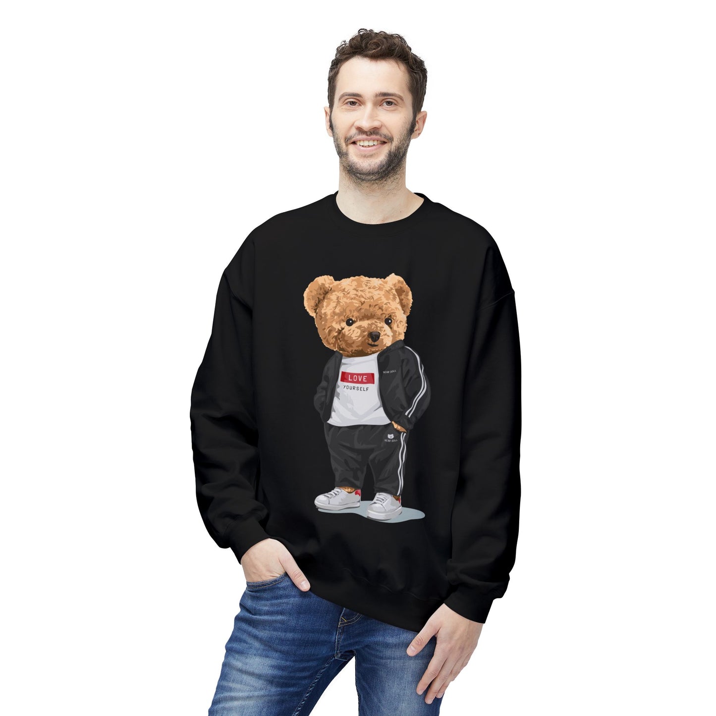 Teddy Bear Sweatshirt - Perfect for Teens, Gifts, Casual Wear, Winter Essentials, Cute Graphic Apparel