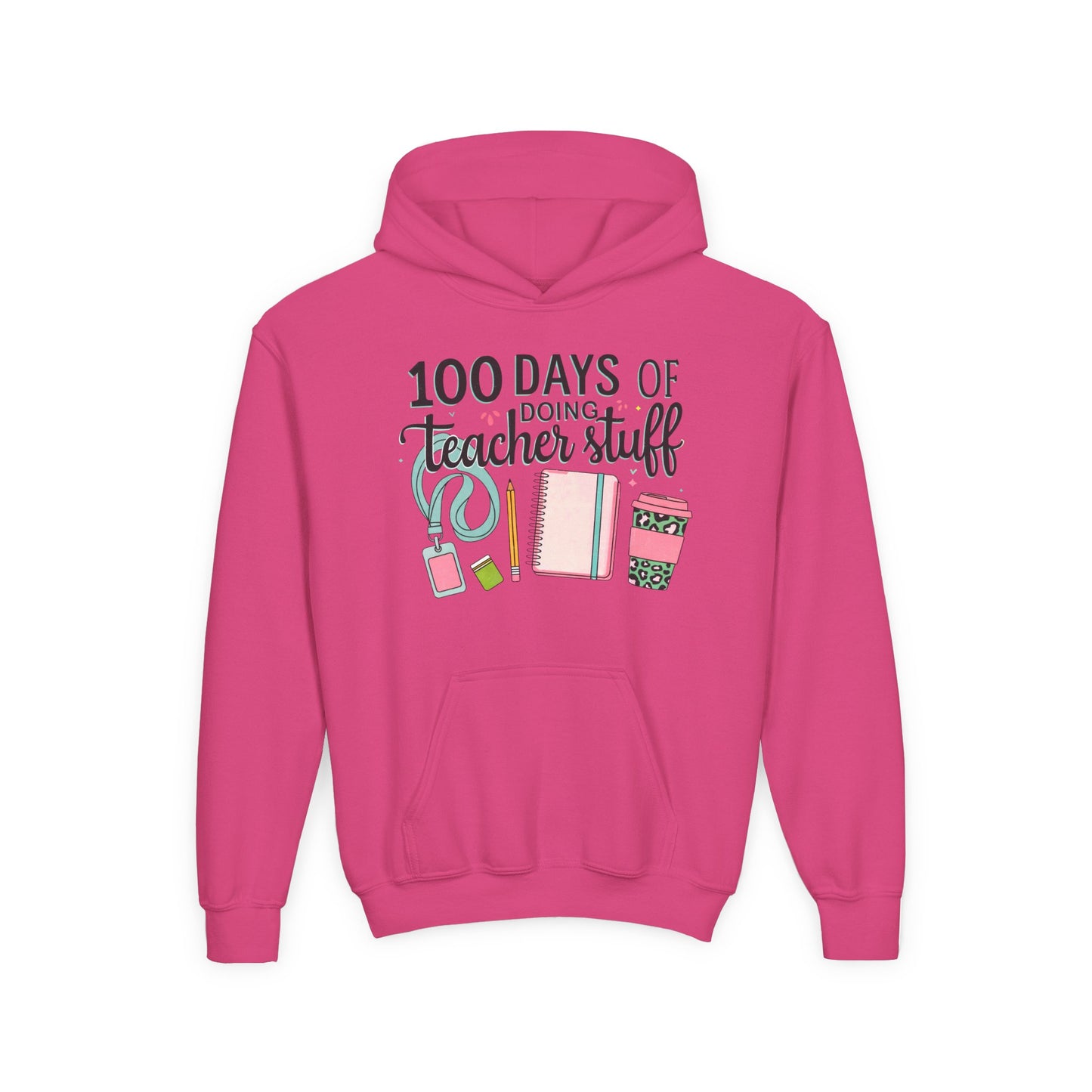 Teacher Appreciation Youth Hoodie, Perfect for School Days, Gifts for Educators, 100 Days of Teacher Stuff, Cozy Classroom Wear, Fun Heliconia