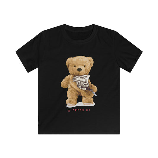 Cute Kids Teddy Bear Tee, Dress Up T-Shirt, Playful Children's Shirt, Birthday Gift for Kids, Cozy Casual Wear Black