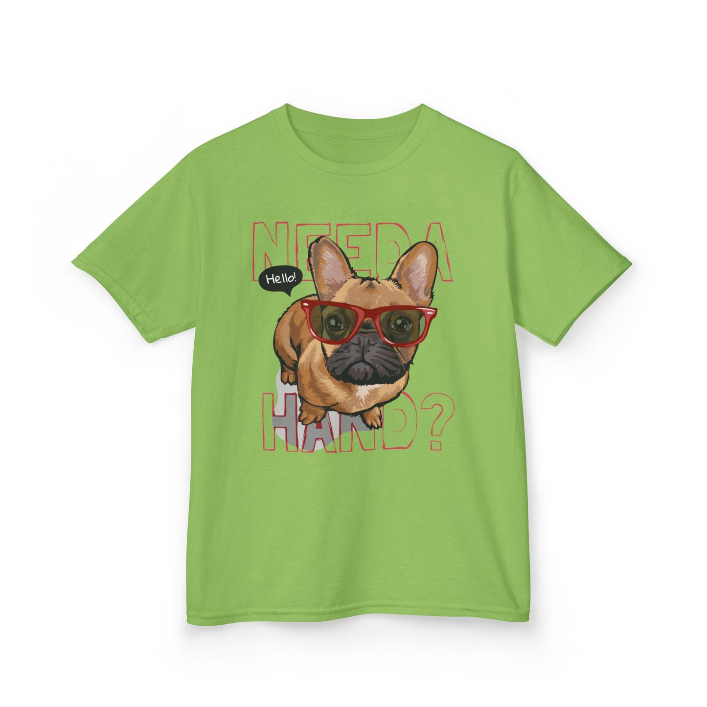 Cute Frenchie Kids Tee, Funny Dog Shirt, Pet Lovers Gift, Kids Graphic T-Shirt, Birthday Present for Children Lime