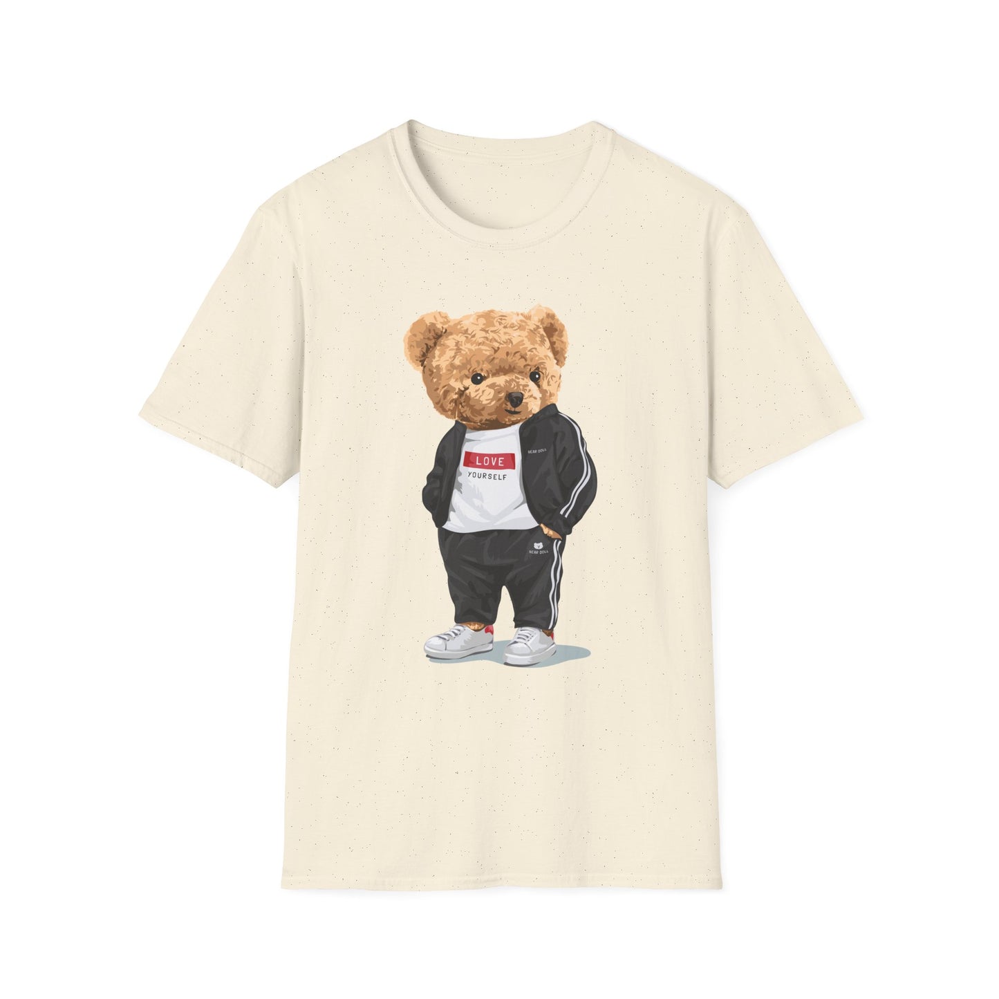 Casual Graphic Tee: Trendy Bear Design, Fun Unisex T-Shirt, Perfect for Gifts, Casual Wear, Everyday Style Natural