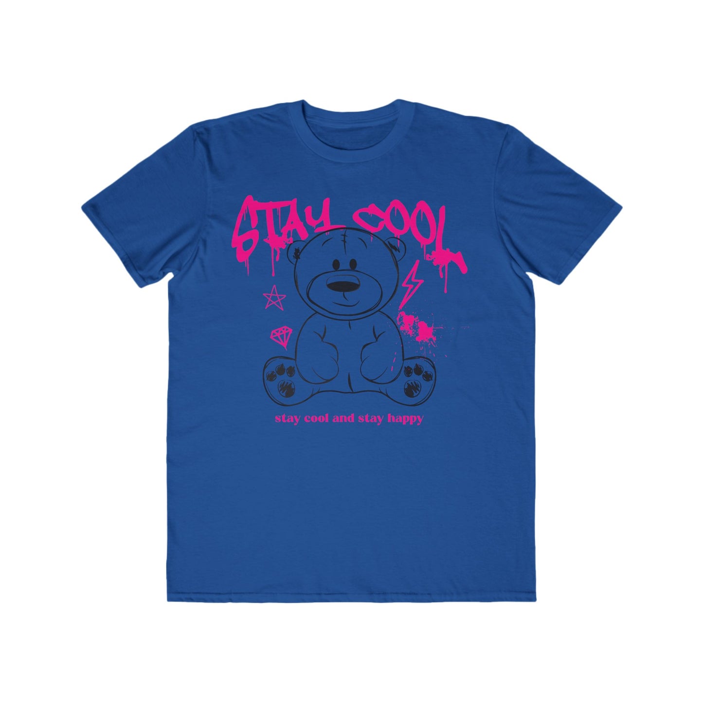 Stay Cool Men's - Urban Wear For Men, Cute Graphic T-Shirt, Summer Fashion, Casual Wear, Gift for Him, Happy Vibe Tee Royal Blue
