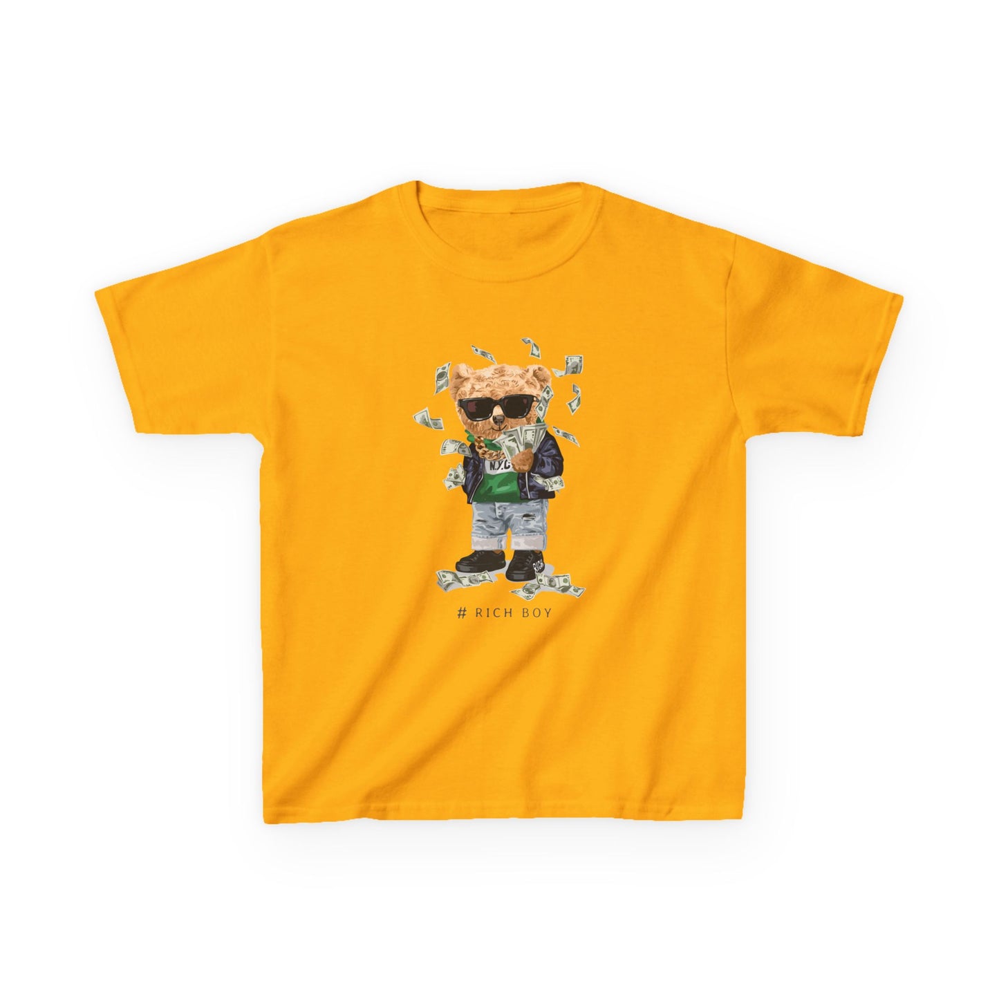 Cool Bear Kids Tee - Fun Graphic Shirt for Stylish Children, Gift for Birthdays, Everyday Wear, Casual Outfit, Unique Kids Apparel Gold