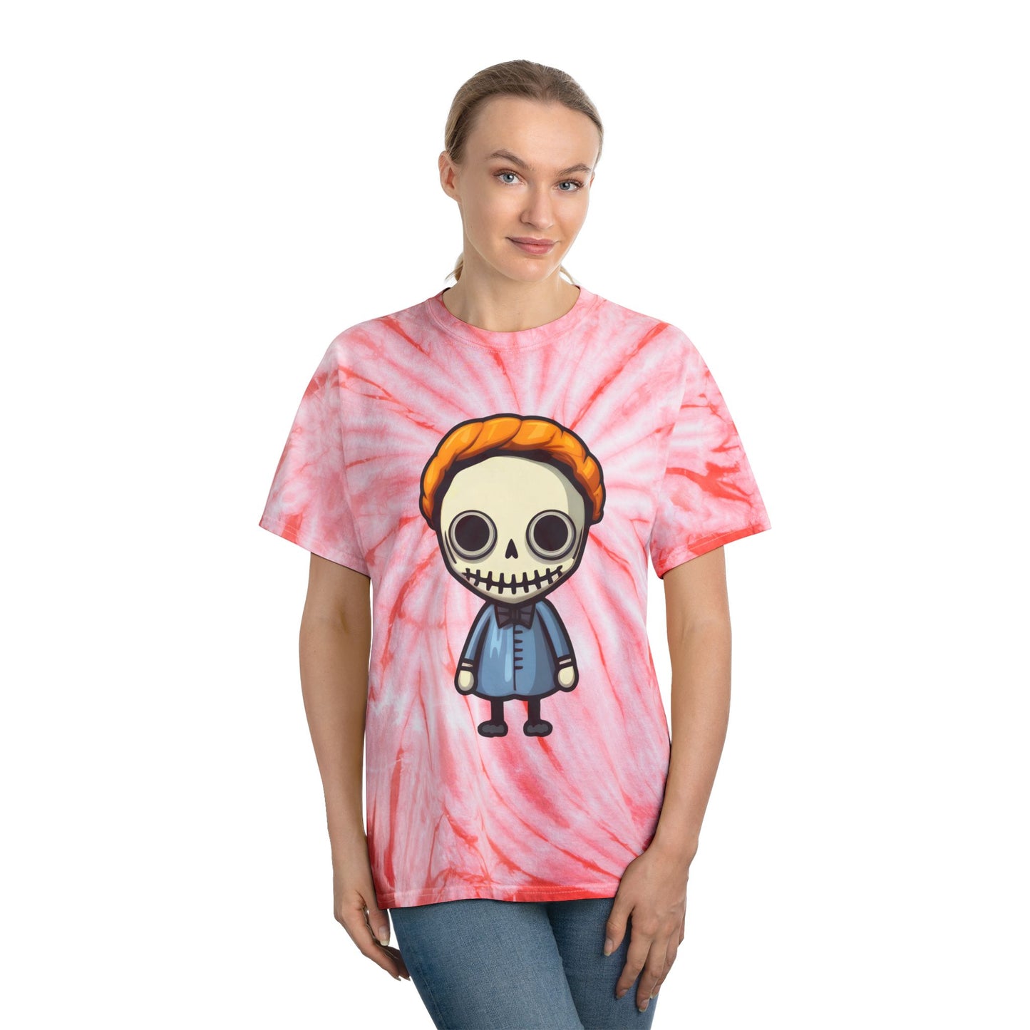 Tie-Dye Graphic Tee, Fun Skeleton Design, Casual Summer Shirt, Retro Festival Apparel, Vibrant Gift for Kids - Cozy Kawaii LLC