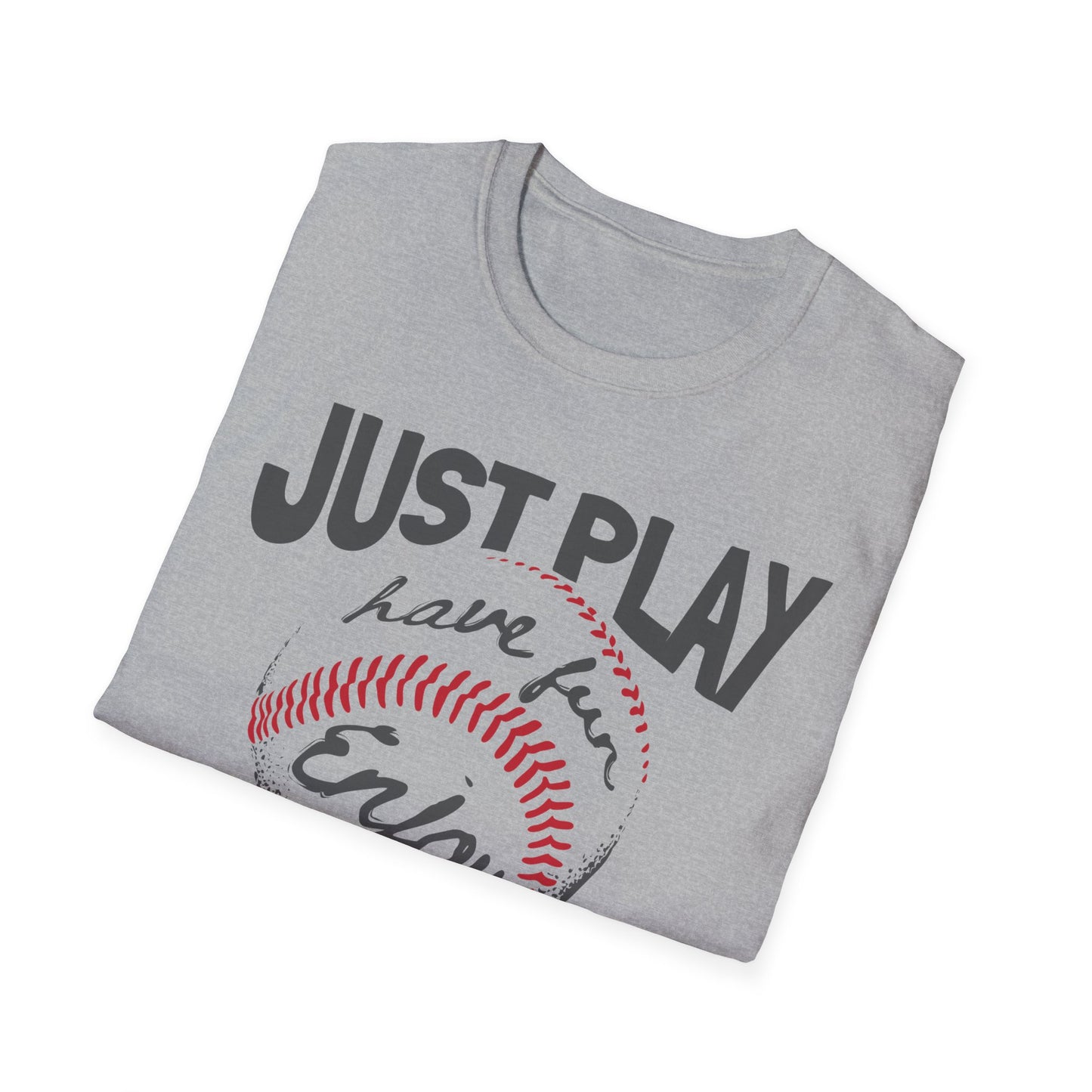 Just Play Game Unisex Softstyle T-Shirt | Fun Gift for Baseball Lovers | Casual Wear, Sports Shirt, Game Day Tee, Gift for Him/Her