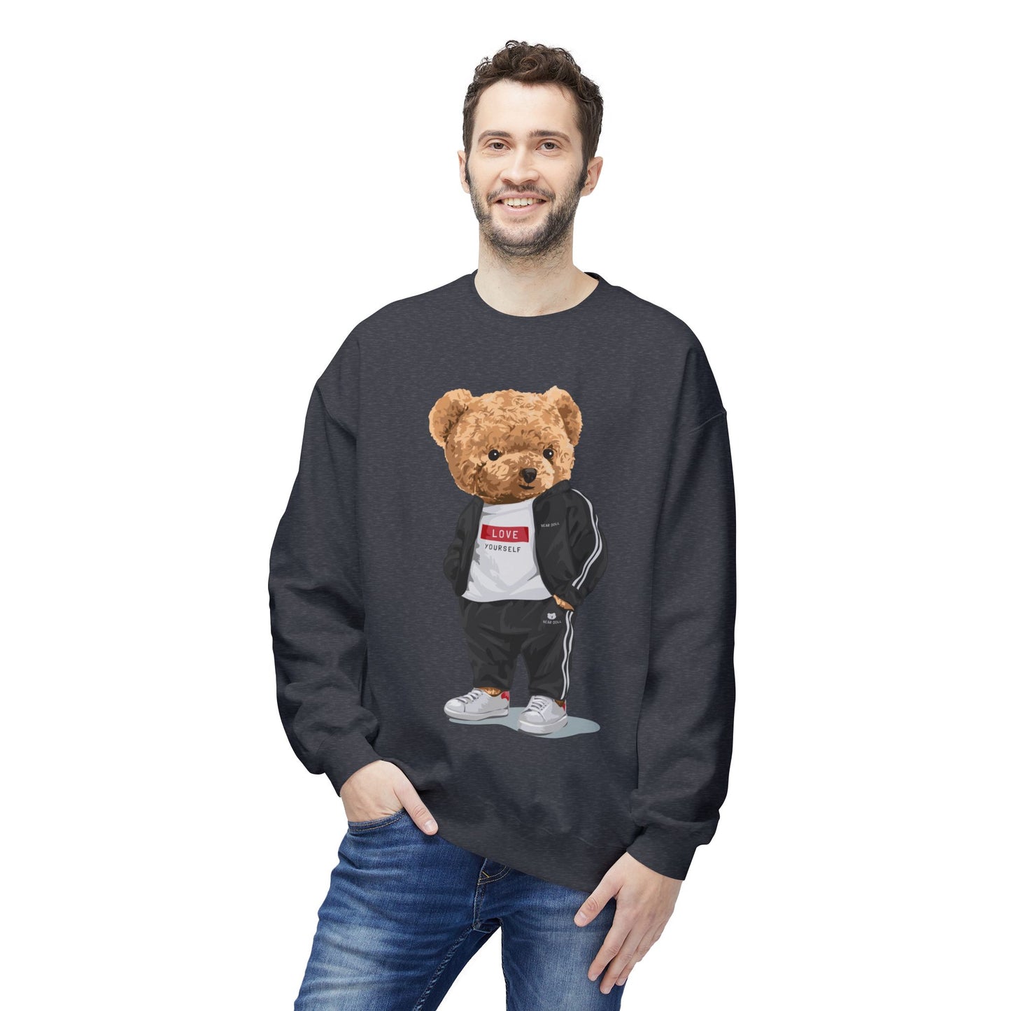 Teddy Bear Sweatshirt - Perfect for Teens, Gifts, Casual Wear, Winter Essentials, Cute Graphic Apparel