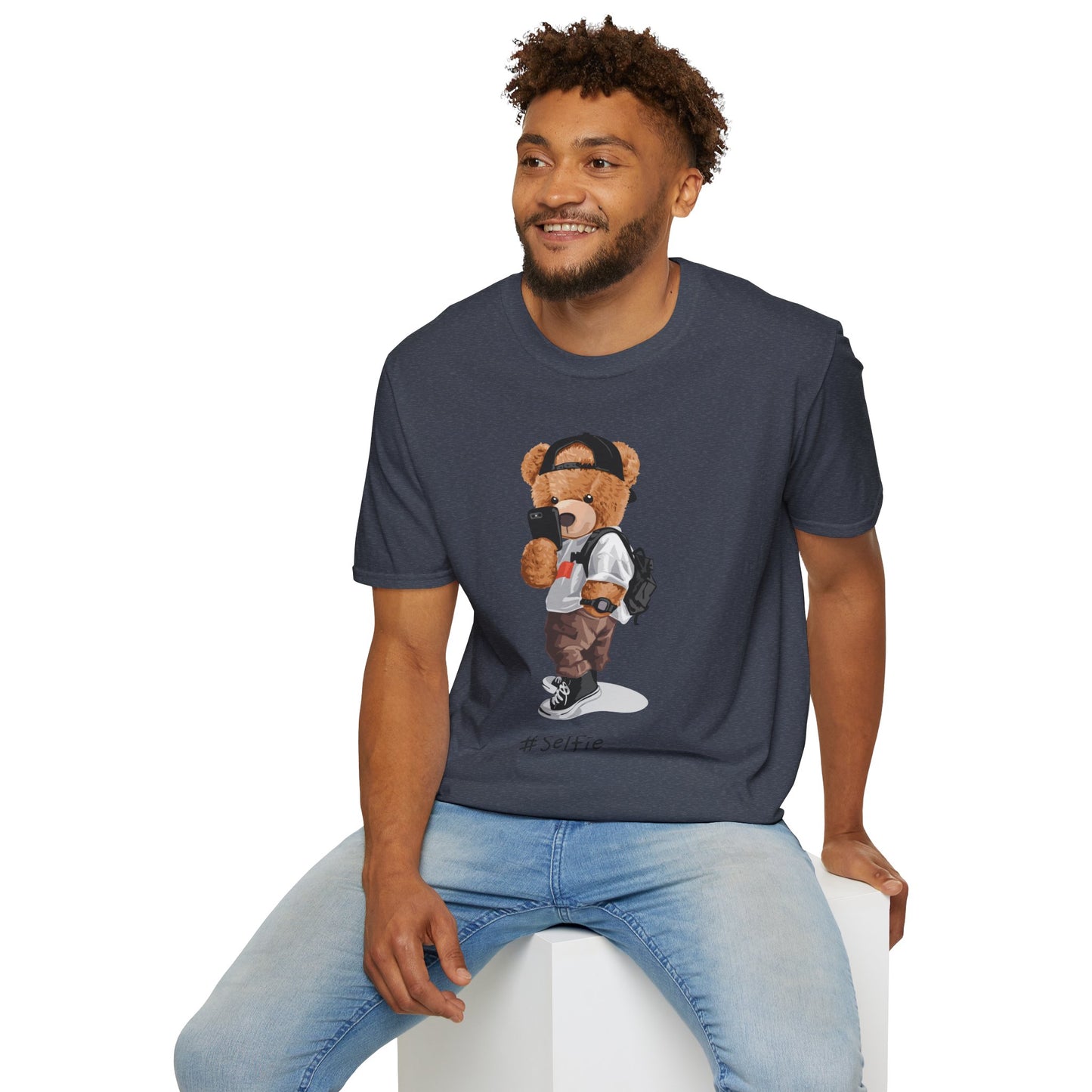 Selfie Bear Unisex T-Shirt | Cute Graphic Tee for Animal Lovers, Perfect Gift for Birthdays, Music Festivals, Casual Wear, or Everyday Style