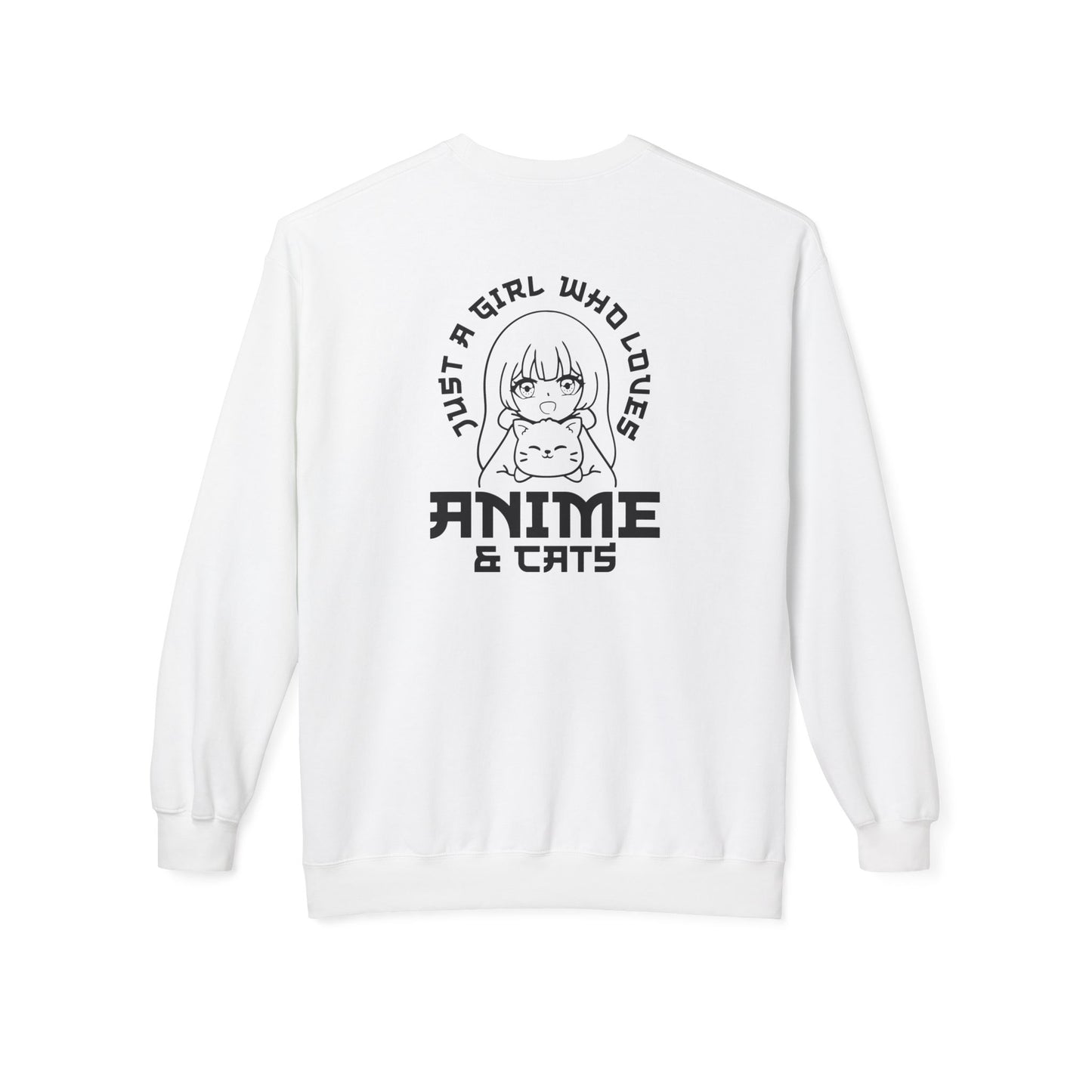 Anime & Cats Crewneck Sweatshirt, Cozy Gift for Anime Lovers, Cat Lover Apparel, Cute Anime Sweatshirt, Perfect for Casual Days