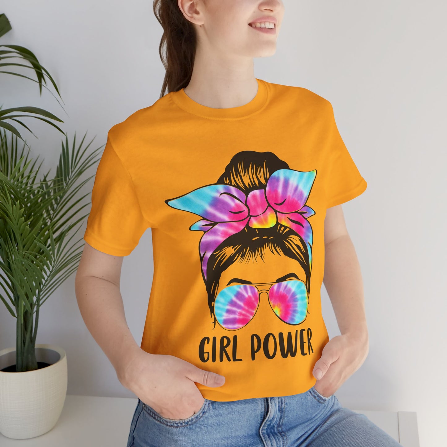 Girl Power Tie-Dye Tee, Unisex Short Sleeve Shirt, Feminist Apparel, Gift for Her, Casual Everyday Wear, Birthday Present